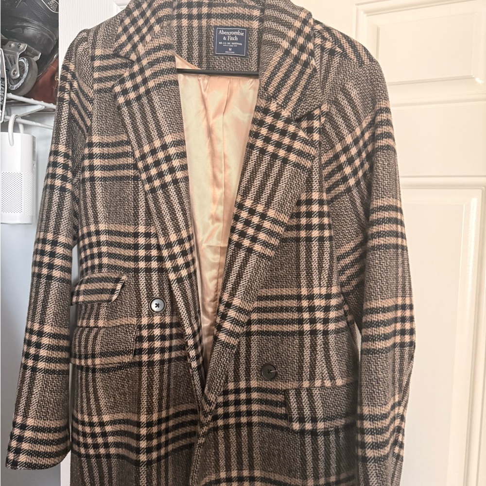 Abercrombie & Fitch Checkered Wool Blend Jacket